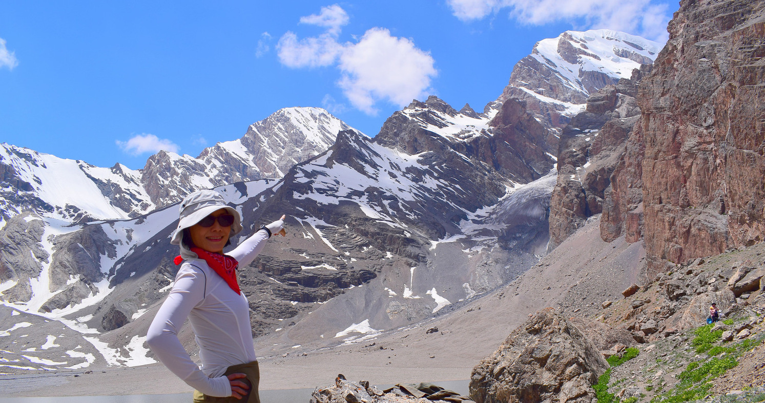 Pointing Out Mount Chimtarga Glamping & Cultural Trek: Tajikistan